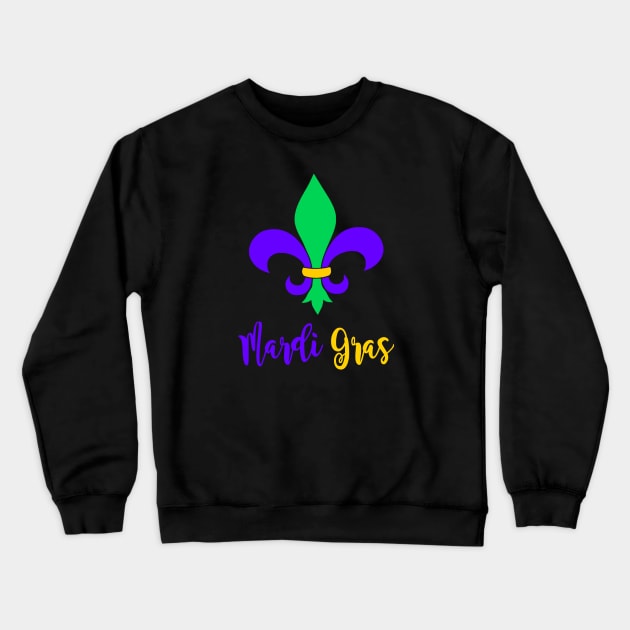 Fun Mardi Gras Fleur-de-lis Crewneck Sweatshirt by CoastalDesignStudios